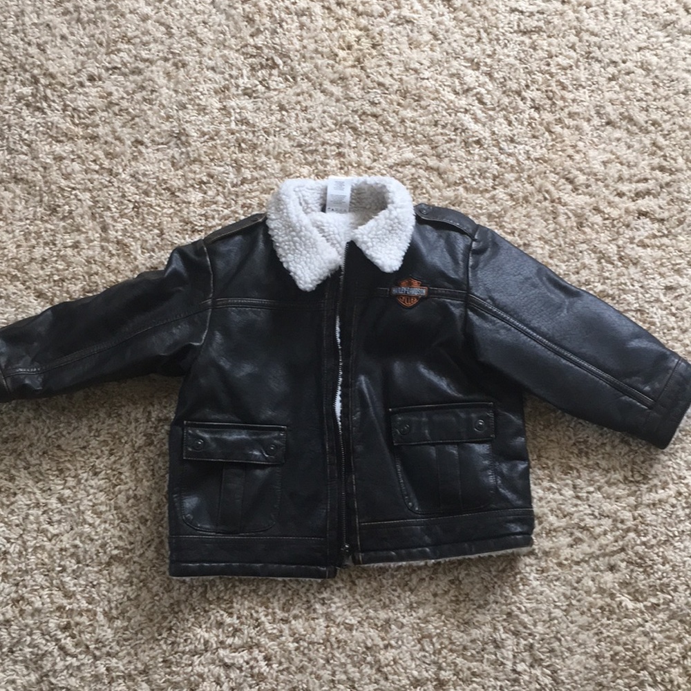 4T Harley Davidson Leather Sherpa Lined jacket